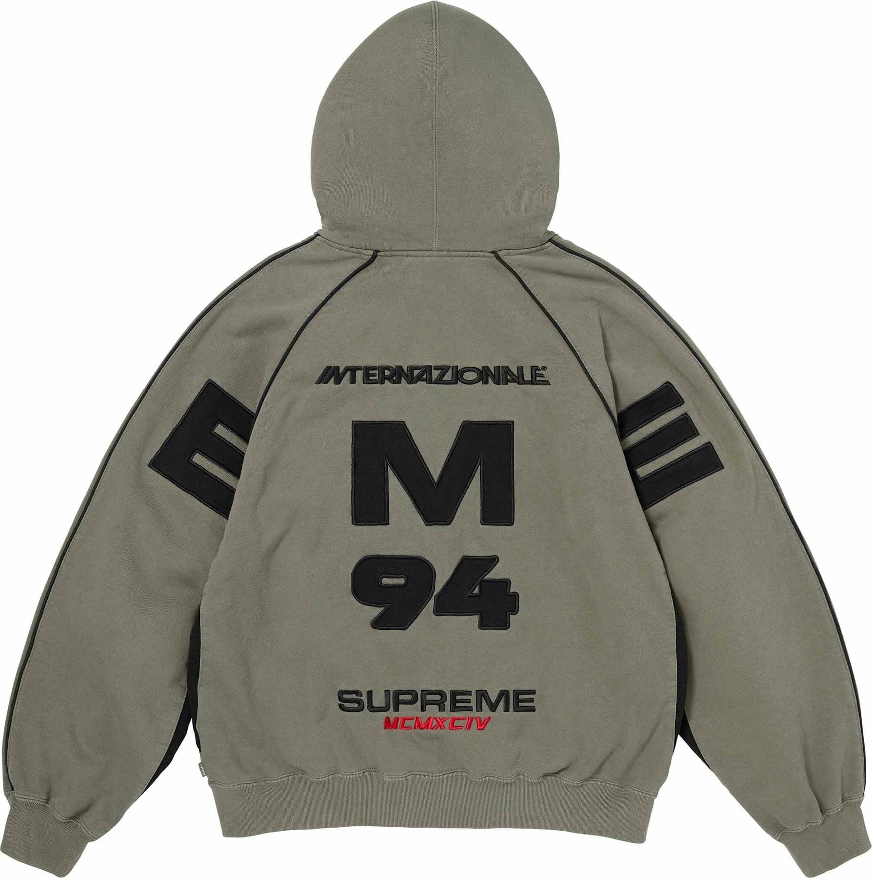Spellout Appliqué Zip Up Hooded Sweatshirt view 3